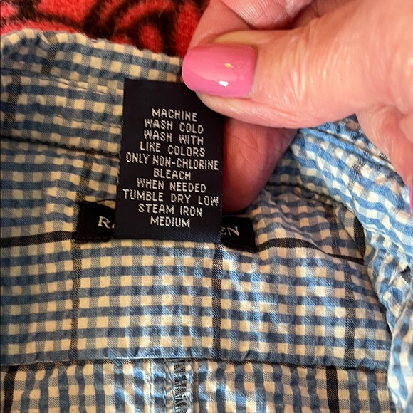 Ralph Lauren Light Blue Checkered Romper - Picture 3 of 6